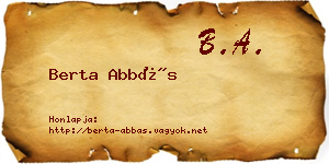 Berta Abbás névjegykártya